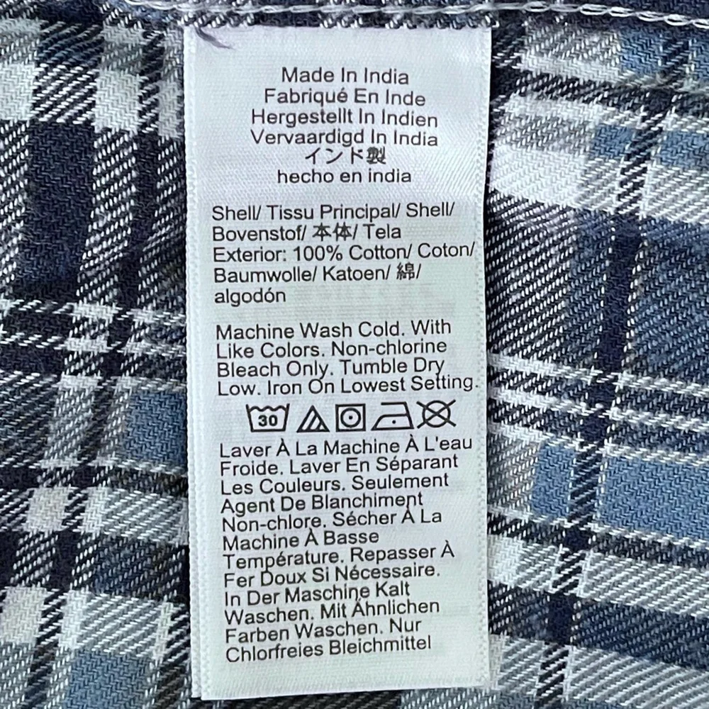 J. Crew Flannel Men’s Plaid 100% Cotton Button Down Shirt Long Sleeve Pocket